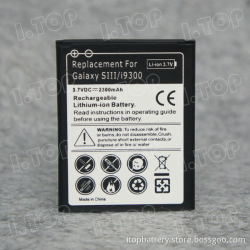2300mAh Galaxy S3 Battery For Samsung i9300 Mobile Phone Battery